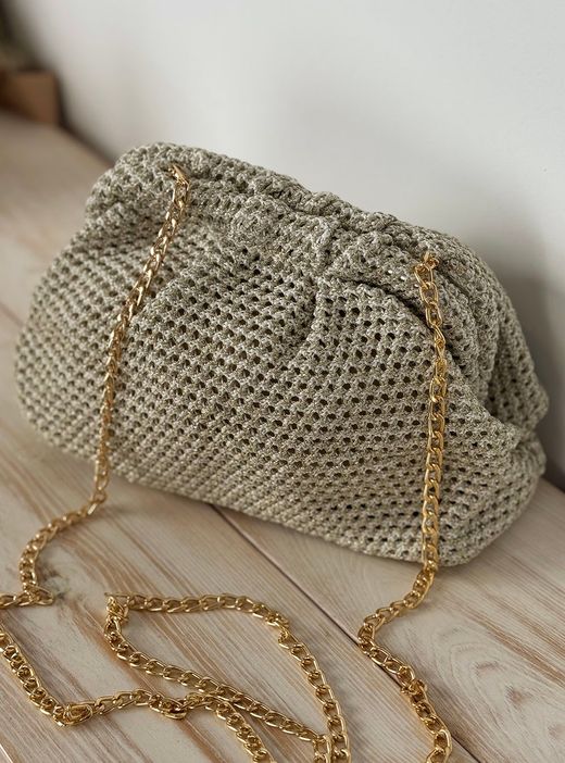 Bolso ganchillo lurex dorado