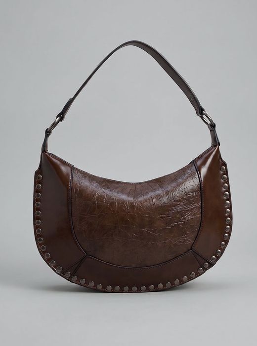 Bolso Hobo Tachas Marrón Chocolate
