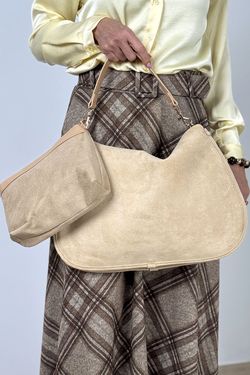Bolso maxi beige