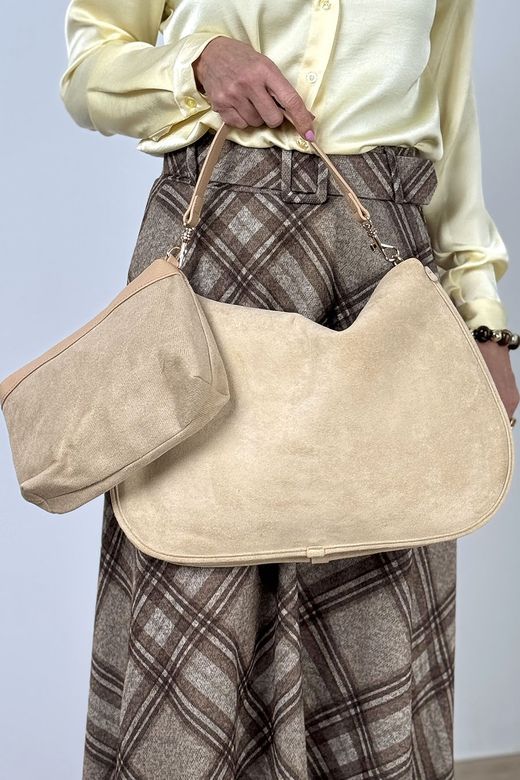 Bolso maxi beige