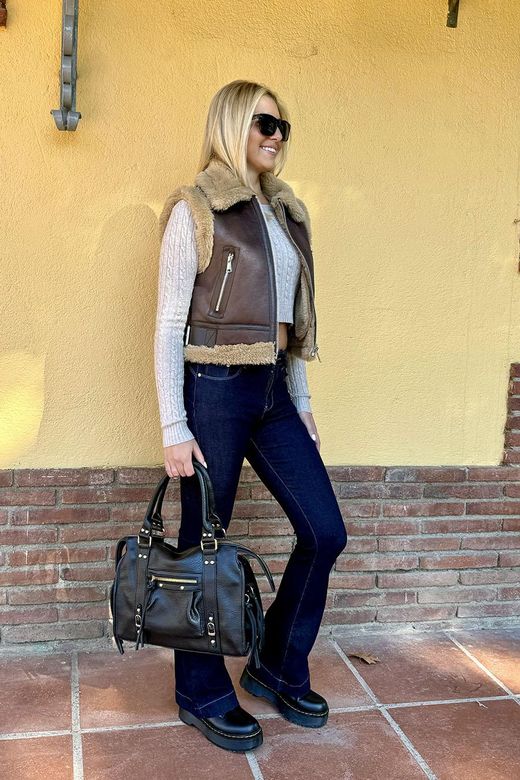 Bolso medium cremalleras negro