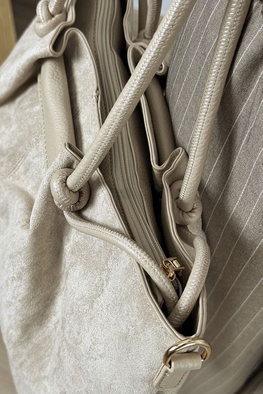 Bolso shopper beige