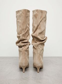 Bota alta Slouchy beige
