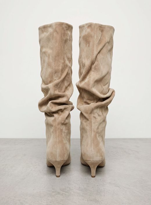 Bota alta Slouchy beige