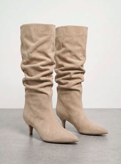 Bota alta Slouchy beige