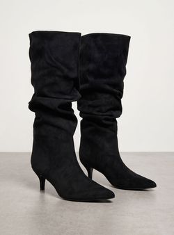 Bota alta Slouchy negra