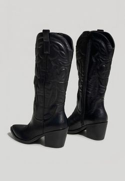 Bota cowboy caña alta negra