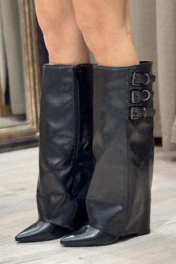 Botas polaina con hebillas negro