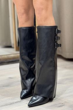 Botas polaina con hebillas negro
