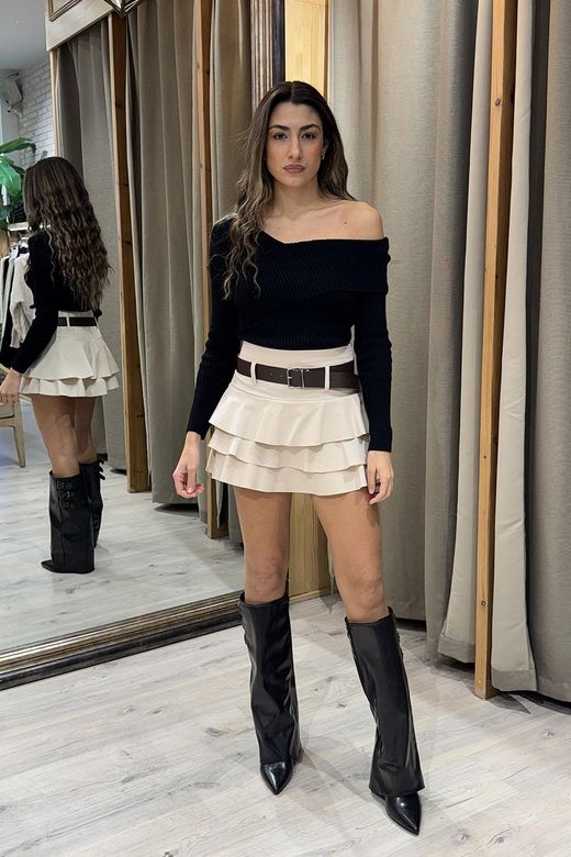 Botas polaina con hebillas negro