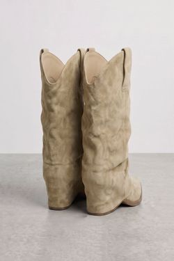 Botas Slouchy Caña Arrugada beige