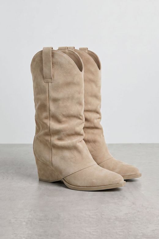 Botas Slouchy Caña Arrugada beige