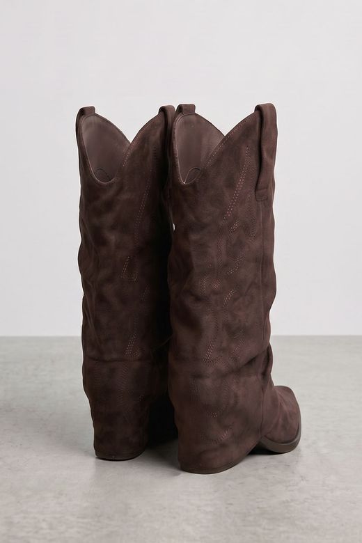 Botas Slouchy Caña Arrugada Marrón