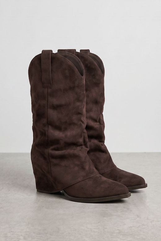 Botas Slouchy Caña Arrugada Marrón