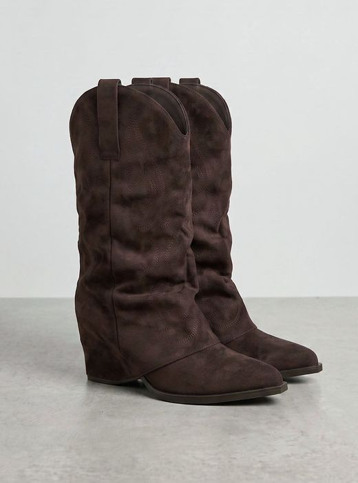 Botas Slouchy Caña Arrugada Marrón