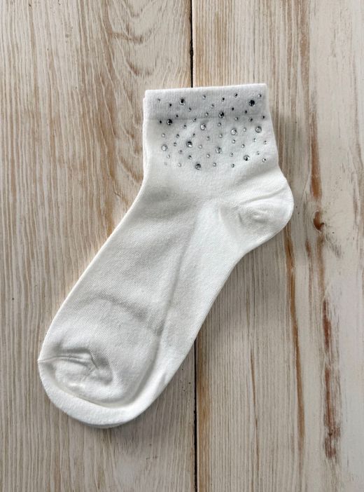 Calcetín brillantes blanco