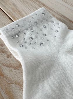 Calcetín brillantes blanco