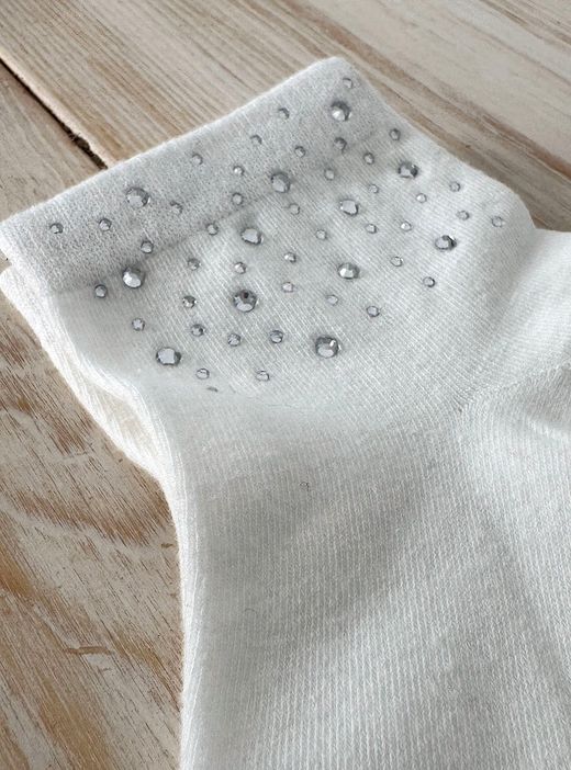 Calcetín brillantes blanco