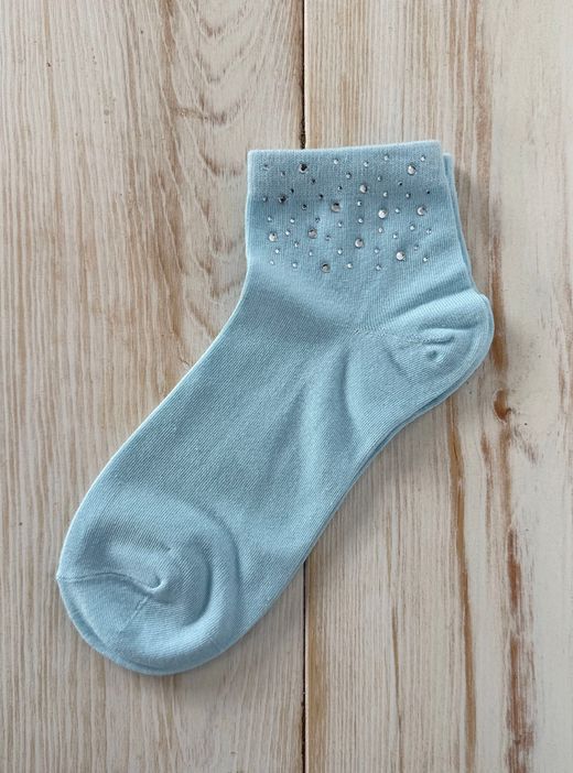 Calcetín brillantes celeste