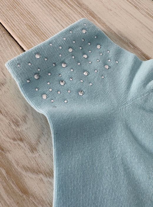 Calcetín brillantes celeste