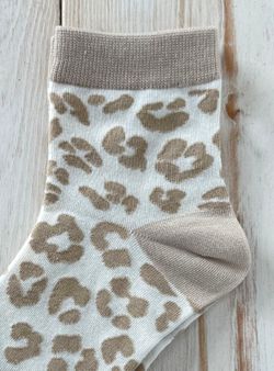 Calcetín leopardo beige