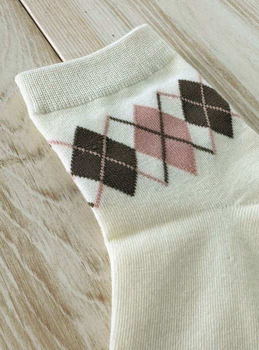 Calcetín rombos amarillo