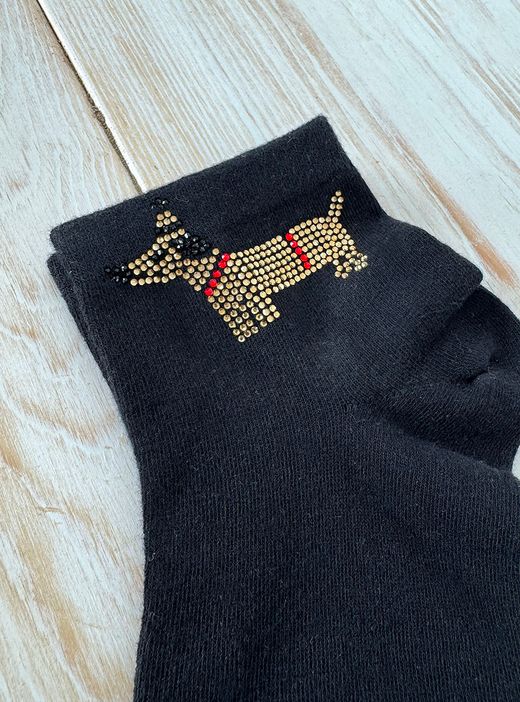 Calcetín Teckel brillantes negro