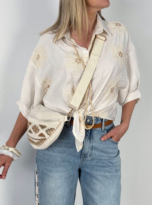 Camisa bordada Llafranc crudo