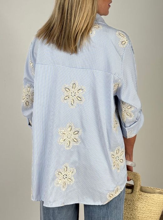 Camisa bordado floral Blanes