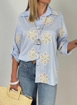 Camisa bordado floral Blanes