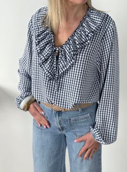 Camisa cuadros vichy azul marino