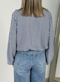 Camisa cuadros vichy azul marino