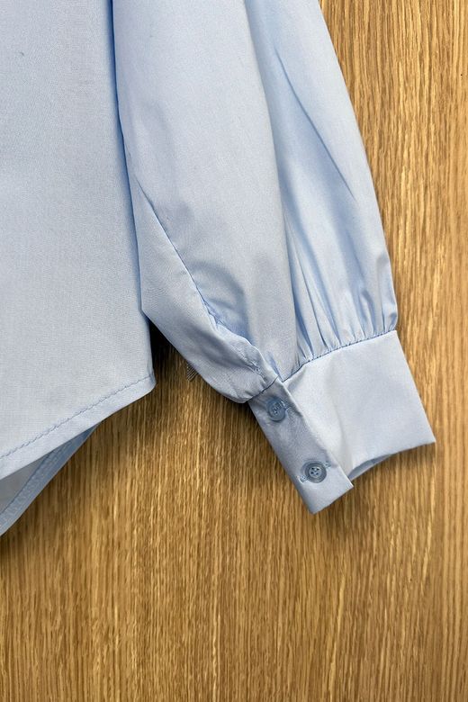 Camisa cuello mao celeste
