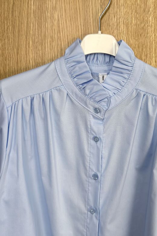 Camisa cuello mao celeste