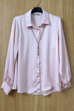 Camisa de raso rosa