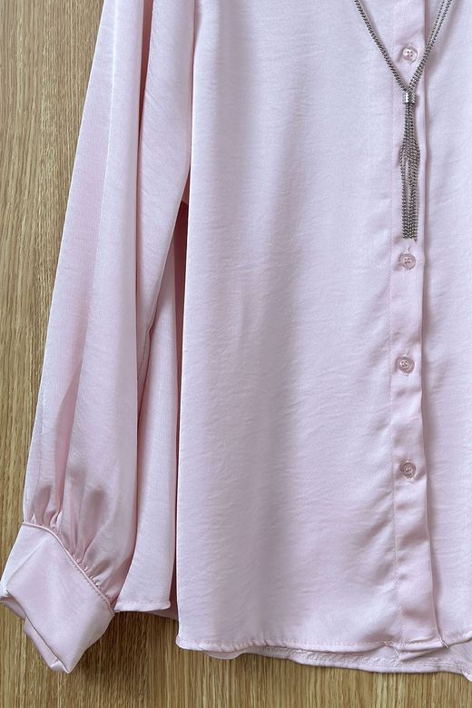 Camisa de raso rosa