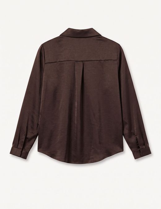 Camisa de Raso Satinado Marrón