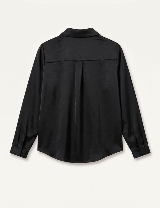 Camisa de Raso Satinado Negro