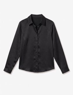 Camisa de Raso Satinado Negro