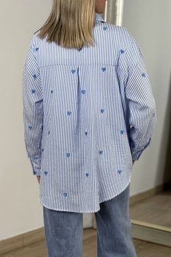 Camisa de rayas celeste-blanco