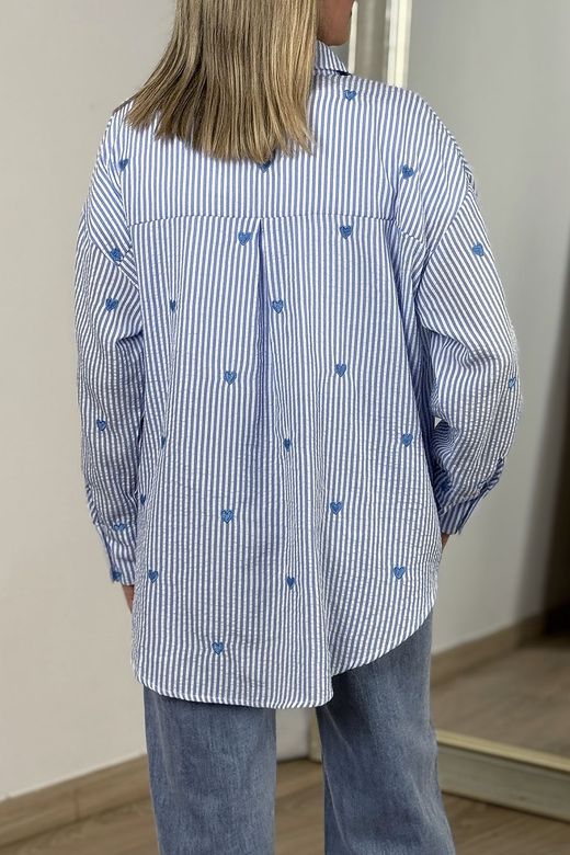 Camisa de rayas celeste-blanco