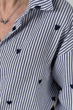 Camisa de rayas marino-blanco