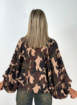 Camisa Oversize Camuflaje Kaki Marrón