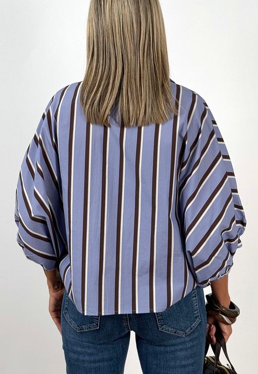Camisa Oversize Rayas azul