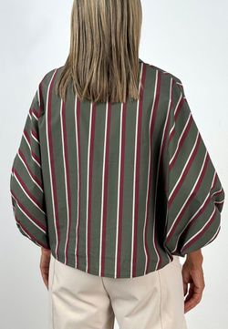 Camisa Oversize Rayas Kaki