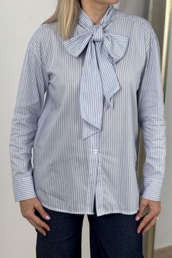 Camisa rayas lazo azul-blanco