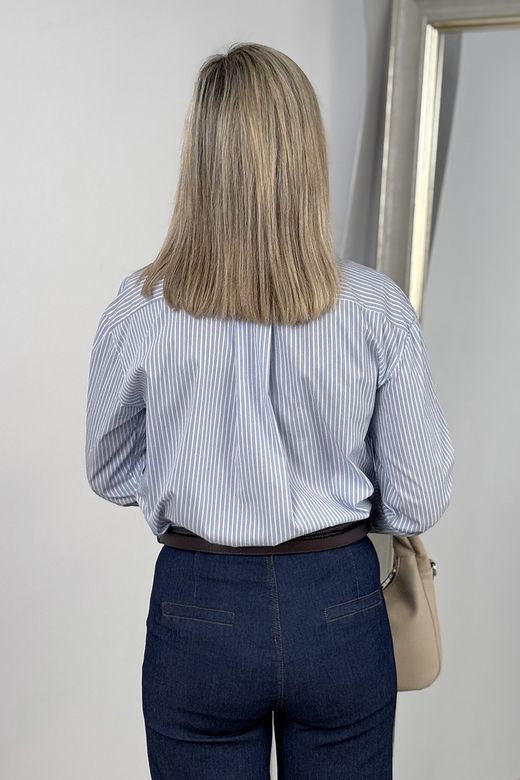 Camisa rayas lazo azul-blanco