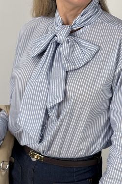 Camisa rayas lazo azul-blanco