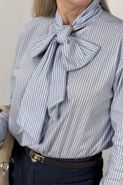 Camisa rayas lazo azul-blanco
