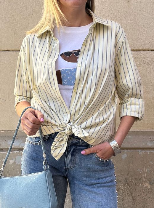 Camisa rayas triples amarilla